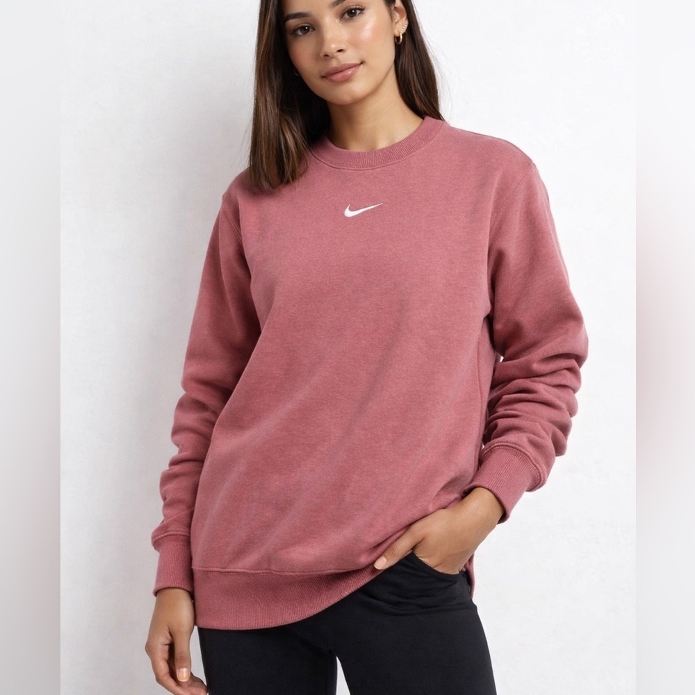 Nike Women’s Essential Fleece Crewneck Sweatshirt sweater top dusty pink size XS